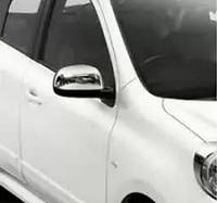 Накладки на зеркала (2 шт, нерж) OmsaLine - Итальянская нержавейка для Nissan Micra K13 2011-2016 годов от RT
