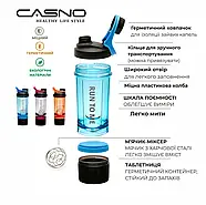 Шейкер з контейнером CASNO 600 мл KXN-1199 Синій, фото 11