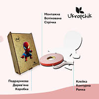 Пазл Ukropchik деревянный Супергерой Спайди А4 в коробке с набором-рамкой (Spider-Man Superhero A4) e