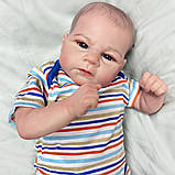 Реалістична лялька Реборн (Reborn) новонароджене маля, як жива справжня дитина, м'яконабивний пупс з відкритими очима, фото 3