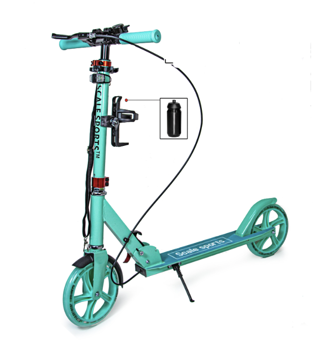 Самокат складаний двоколісний "SCALE SPORTS SS-18 131999471" з ручним торозом і LED-ліхтариком (Тіффані).