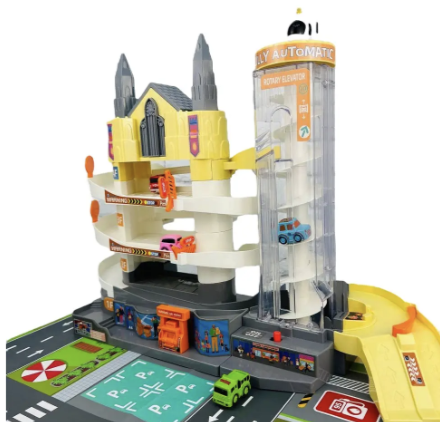Ігрова дитяча "Парковка-гараж W 503-4" світлові та звукові ефекти, 4 поверхи, ліфт, машинки 4 шт.