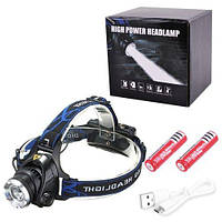 Светодиодный налобный фонарь High Power Head lamp BL-6699-T6-USB с функцией Zoom