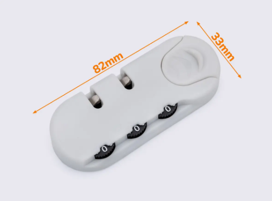 Кодовий замок для багажу, сумки, рюкзака, валізи / фіксується на вироби / білий /1593, фото 1