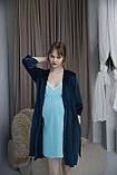 Халат та сорочка для вагітних та годуючих Pregnant Style Christina-2 44 Синій-Бірюзовий, фото 4