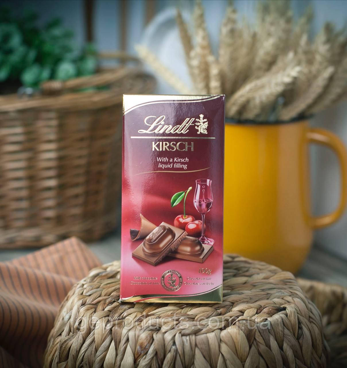 Шоколад Lindt Kirsch 😍 з вишневим лікером 100 г Швейцарія