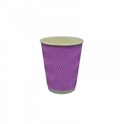 Стакан гофрований 340 мл (20 шт/уп.) Лавандовий S хвиля кр 80