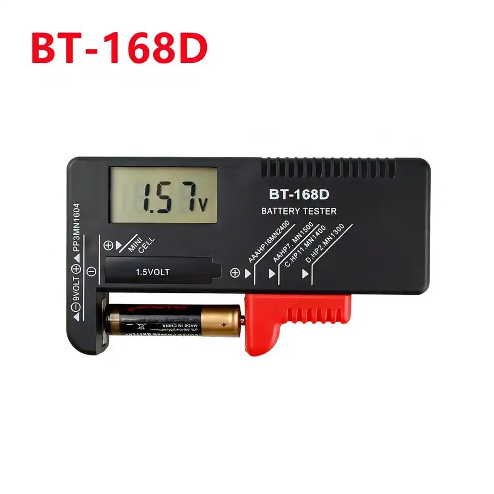Тестер заряду батарейок BT-168D, BT 168D тестер акумуляторів