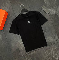 Футболка Adidas Black чёрная Мужская футболка адидас Летняя футболка чёрного цвета Легкая мужская футболка