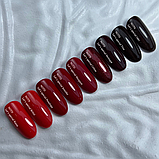 NAILSOFTHENIGHT Let’s special Céline — темно–червоний з червоними блискітками гель лак для нігтів, що перекриває в один шар, 10 мл, фото 3