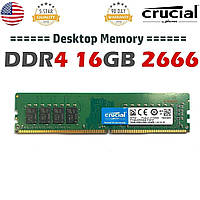 Оперативная память Crucial DDR4 16GB 2666MHz 2Rx8 PC4-21300, non-ECC Unbuffered