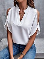 Женская блузка с оригинальными короткими рукавами