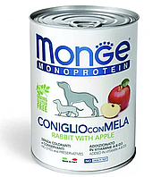 Влажный корм для собак Monge Dog Monoprotein кролик с яблоками 400 г