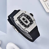 Жіночий кварцовий годинник із сапфіровим склом Pagani Design PD-YS013 Silver-Black, фото 5