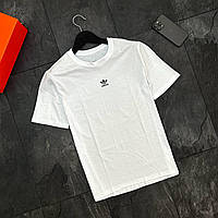 Футболка Adidas White белая Мужская футболка адидас Летняя футболка белого цвета Легкая мужская футболка