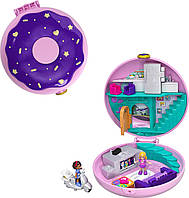 Ігровий набір Поллікет Кишеньковий світ Пончик Піжамна вечірка Cюрприз Polly Pocket Mattel GDK82 оригінал