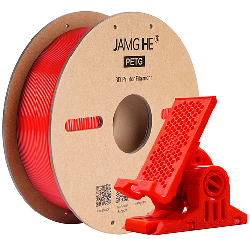Пластик в котушці для швидкісного 3D друку Hi-Speed PETG Jamg He 1,75 мм 1 кг червоний (Red), фото 1