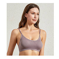 Труси та топ у рубчик Lesko 6618# L 80 ABC Ліловий безшовний комплект жіночої білизни 4 шт., фото 3