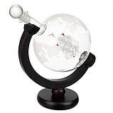 Графін для віскі Подарунковий набір з підставкою "Глобус" Malatec 22553 + 2 Склянки, Камені для охолодження та ін, фото 10