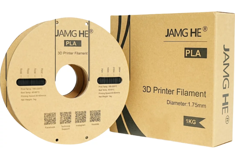 Пластик в котушці для 3D друку PLA Jamg He 1,75 мм 1 кг, фото 1