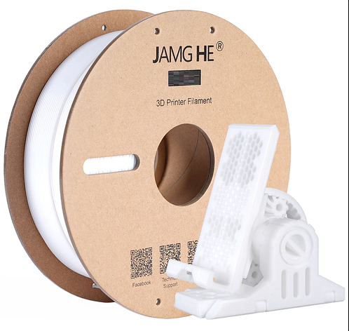 Пластик в котушці для 3D друку PLA Jamg He 1,75 мм 1 кг білий (White), фото 1