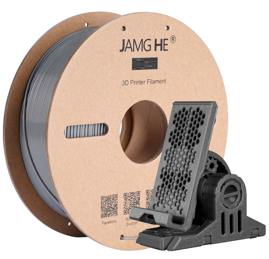 Пластик в котушці для  3D друку  ​​PLA  Jamg He 1,75 мм 1 кг сірий (Grey)