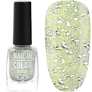 Лак для нігтів GO ACTIVE Nail in Color №28, 10 мл хамелеон зі сріблястими пластівцями