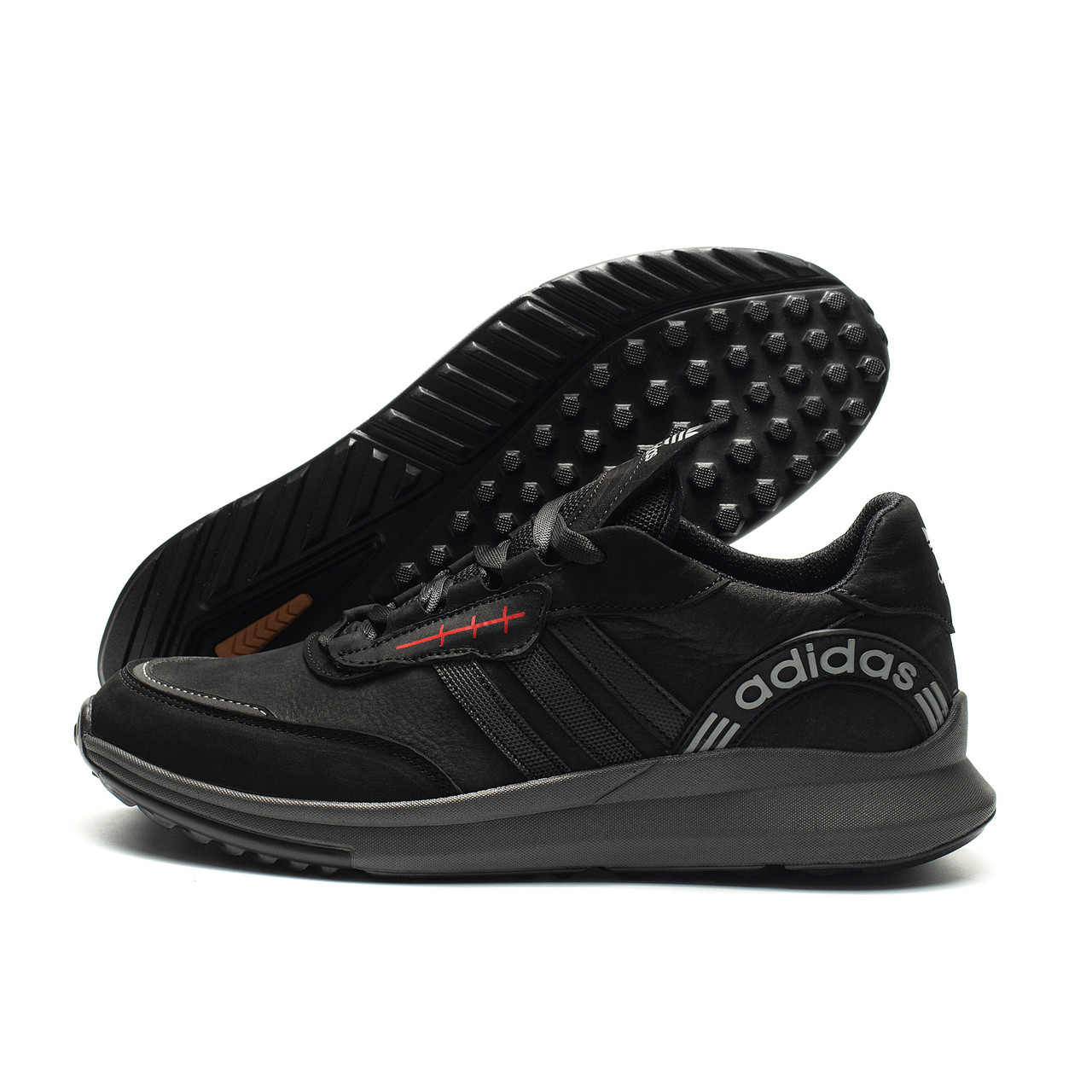 Чоловічі шкіряні кросівки Ads Black, фото 1