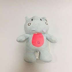 Плюшева музична підвіска дитяча Бегемотик колір блакитний