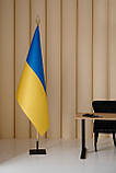 Набір для одного прапора, прапор України 120х180 см, тримач квадрат, держак 2 м, наконечник "Крапля з Тризубом", фото 2
