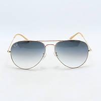 Солнцезащитные очки Ray Ban Aviator/ авиаторы - капли в золотой оправе