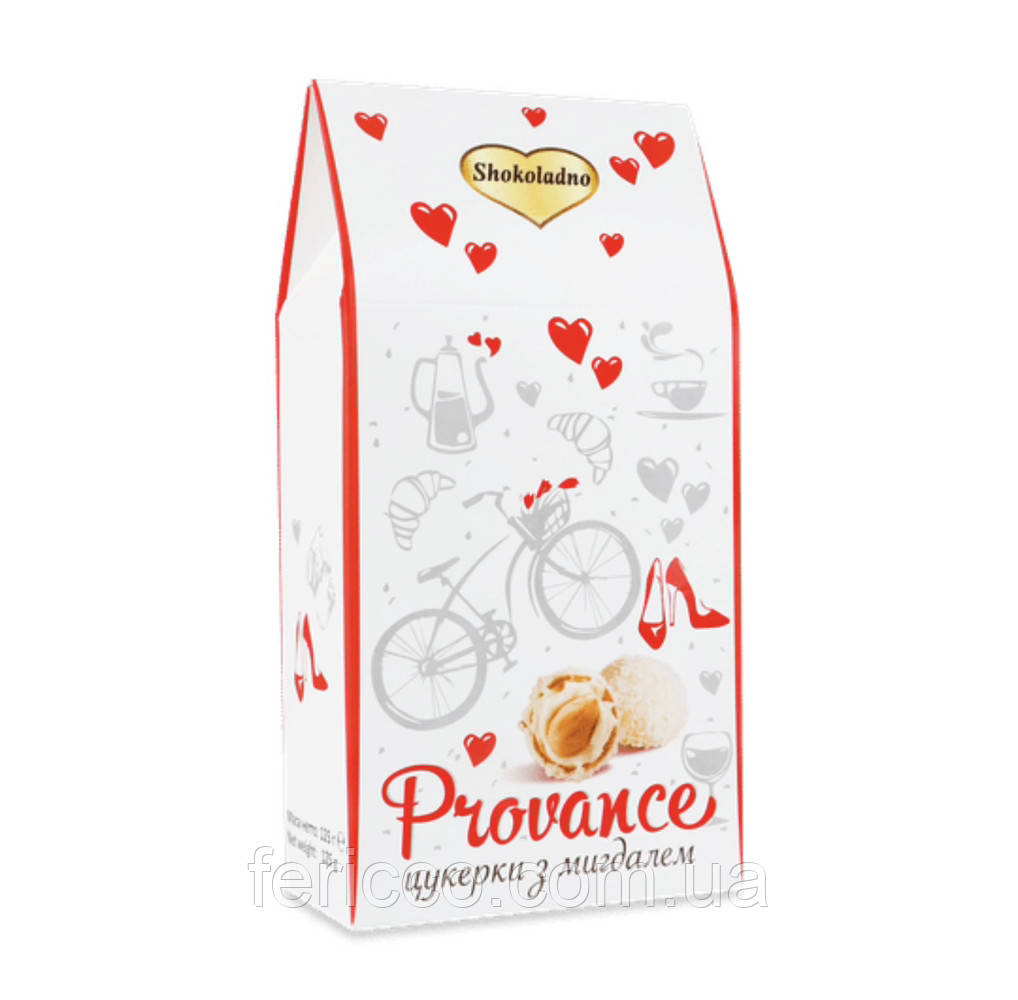 Цукерки «Provance» в оригінальній коробці з мигдалем 125 гр Шоколадно