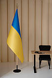 Набір для одного прапора, прапор України 120х180 см, тримач коло, держак 2,5 м, наконечник "Крапля з Тризубом", фото 2