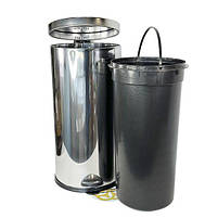 Відро для кухні відро для сміття 30Л з педаллю та мікроліфтом, нержавіюча сталь, хром VINKS, фото 3