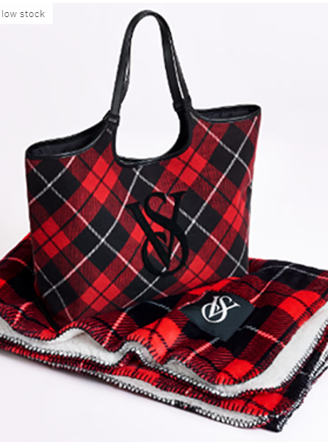 Набір Сумка + Плед Victoria's Secret Plaid Tote + Cozy Blanket Red