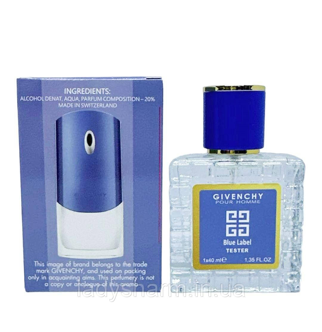 Tester Givenchy Blue Label Pour Homme 40 ml ( Живанші Пур Хом Блу Лейбл 40 мл.) , чоловічі, фото 1