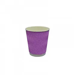 Стакан гофрований 250 мл (20 шт/уп.) Лавандовий S хвиля кр75