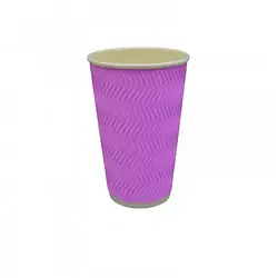 Стакан гофрований 500 мл 15 шт/уп. Лавандовий S хвиля кр91