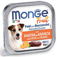 Паштет для собак Monge Dog Fruit с уткой и апельсином 100 г