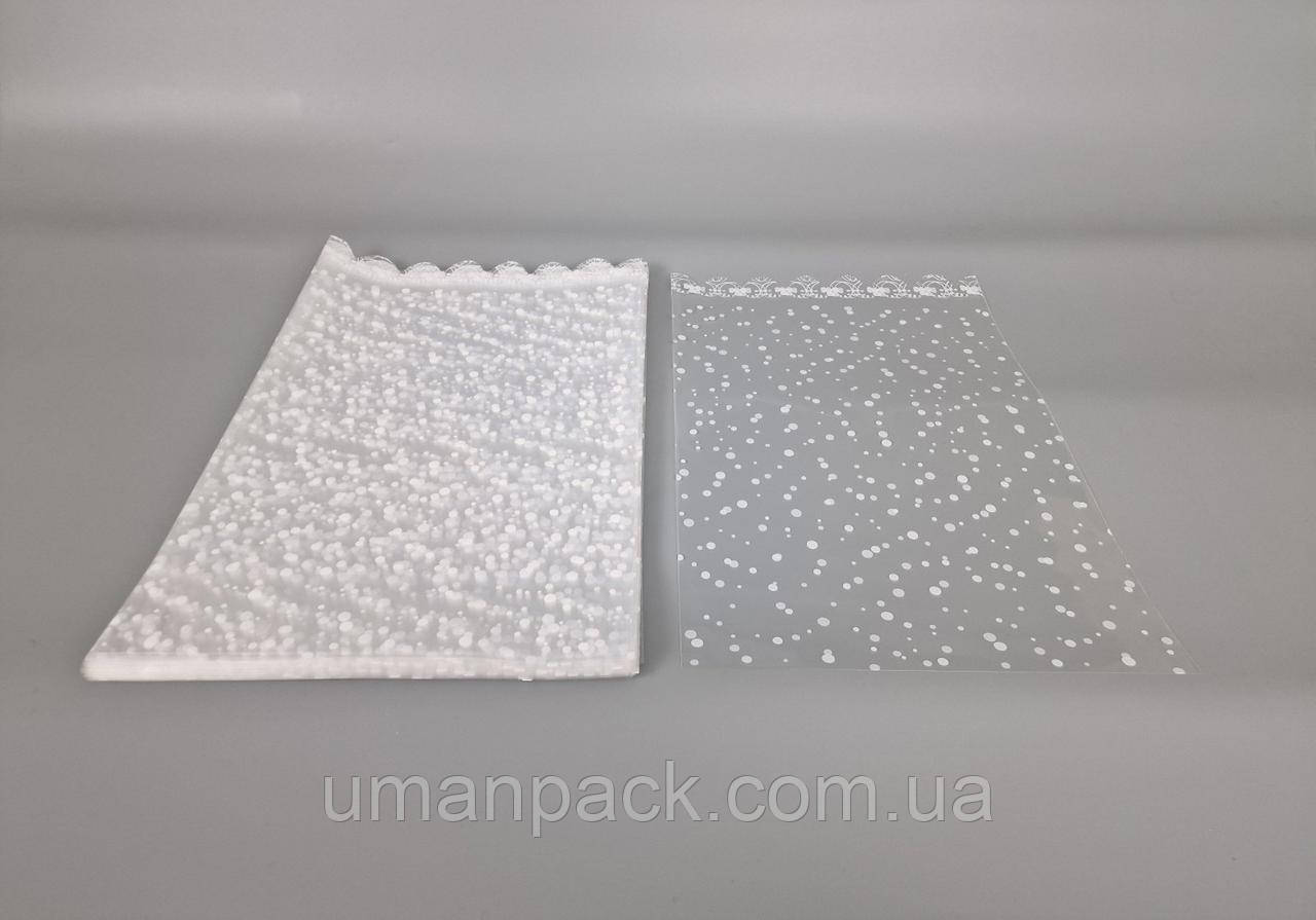 Пакет з малюнком для пакування подарунків (25*40) No388 (1) (ажурний) "Конфеті" (100 шт)