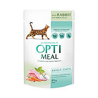 Optimeal консервы для кошек с кроликом в морковном желе 85 г х 12 шт