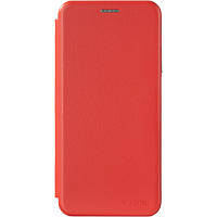 Чехол книжка для Xiaomi Poco M3 (красный цвет) на магните с отделом для карт