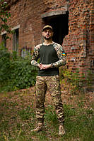 Военный тактический костюм мультикам весенний-осенний, Армейская камуфляжная форма мультикам Лонгслив и trek