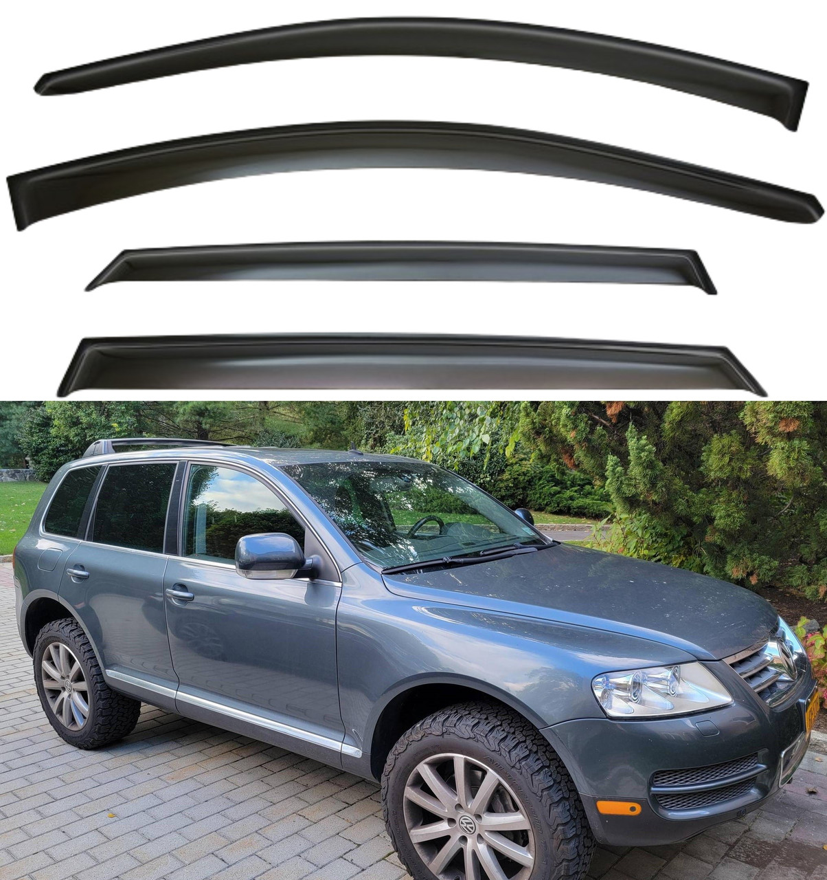 Вітровики Volkswagen Touareg 2002-2010 (скотч) VIP Китай