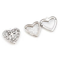 Медальйон Finding Кулон серце Основа під вставку 19 мм х 14 мм Сталистий 26 мм x 26 мм