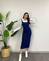 Женский весенний костюм длинный сарафан и рубашка размеры 42-52