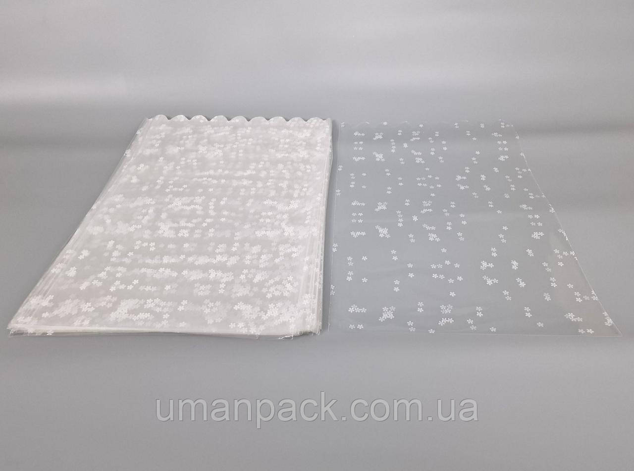 Пакет із малюнком для пакування подарунків (30*50) No393 (3) (ажурний) "Ромашка" (100 шт.)