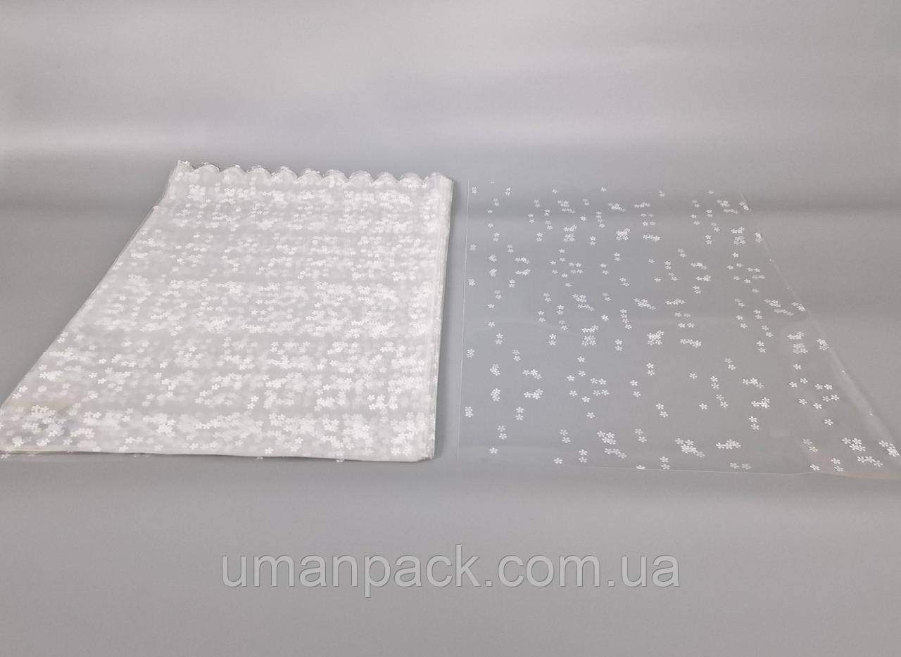 Пакет із малюнком для пакування подарунків (35*50) No395 (2) (ажурний) "Ромашка" (100 шт.)