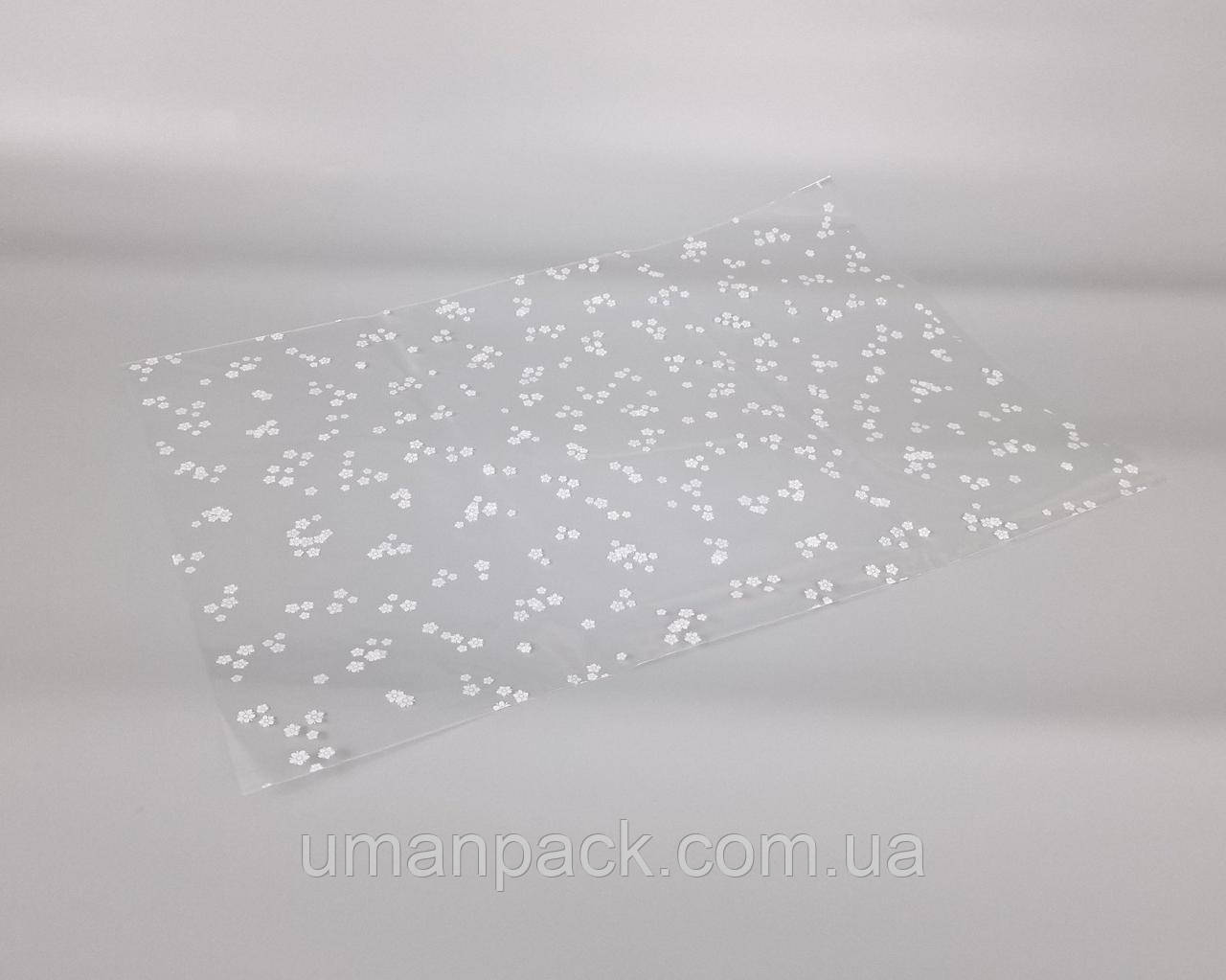 Пакет із малюнком для пакування подарунків (40*60) No001 (2) "Квіти" (50 шт.)