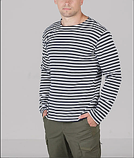 Тельняшка ВМФ із довгим рукавом ГОСТ, чоловіча бавовняна 100%, армійська морська ткані смуги Україна, 48–60 розмір, фото 3